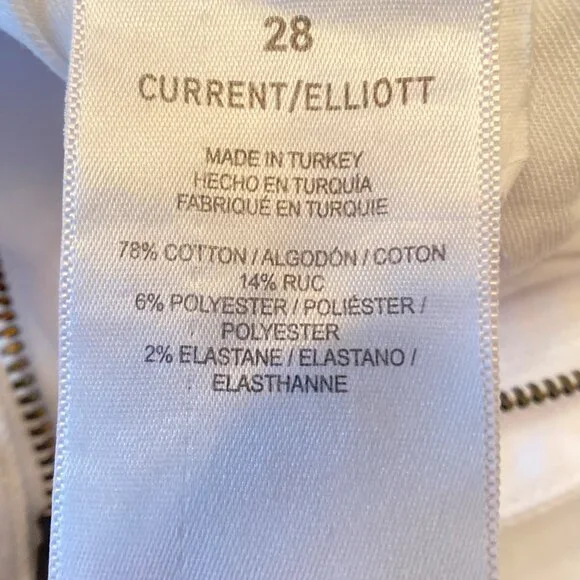 Current/Elliott Women's White Crop Flare Jeans, Size 28 - Picture 7 of 13